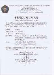 120 likes · 1 talking about this. Pengumuman Tes Tulis Dan Seleksi Calon Mahasiswa Baru Magister Fakultas Peternakan Universitas Brawijaya
