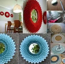 Spiegel Oder Bilderrahmen Aus Plastikloffel Bastelarbeiten Diy Bastelideen Kunsthandwerk