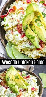 This Easy Avocado Chicken Salad Is A Delicious Filling Low Carb Keto Lunch Recipe Made With Chic Avocado Chicken Salad Chicken Avocado Chicken Salad Recipes