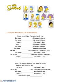 Some families ask monks for advice. The Simpsons Family Worksheet