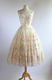 Xtabay Vintage 50s Style Wedding Dress Vintage 1950s Style Tea Length Wedding Dress In Rose Gol 50s Style Wedding Dress Vintage Clothes Women Vintage Dresses