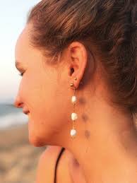 Nacar Earrings With Gold