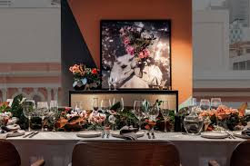 The private dining room at avenue is an elegant and intimate space with stunning design features such as a light installation, plaster cast bookcase and a beautiful antique wooden table. Venues Events Conferences Space Perth Qt Perth