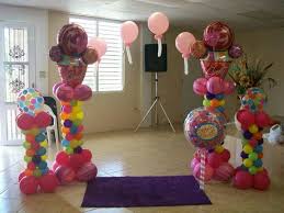 Balloon Decoration Birthday Party At Home Candyland Candyland Birthday Candyland Decorations Candyland Party