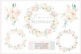 #colorswall random #25 colors palette. Feminine Nude Blush Pink Watercolor Flowers Branding Kit 513193 Illustrations Design Bundles