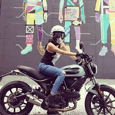missing this bike since she s undergoing cosmetic surgery at stkdsurfmoto gakimoto ducatiscrambler lady riders lady biker ducati scrambler