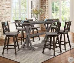 Weehom 3 pieces bar table set, modern pub table and chairs dining set, kitchen counter height dining table set with 2 bar stools, built in storage layer, easy assemble, brown. Amsonia Gray Counter Height Dining Table Counter Height Dining Room Tables Counter Height Dining Table Rustic Dining Room Table