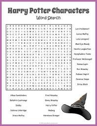 Free Printable Harry Potter Word Search Puzzle Harry Potter Words Harry Potter Word Search Harry Potter Printables