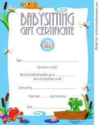 Sunburst gifts sells instant downloads of our printable babysitting gift certificates in yellow, blue and pink on our etsy shop. Ideas About Birthday Gift Certificate Template Word