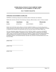 Recently, we've been receiving a lot of emails asking for a sample affidavit for business closure\termination so we thought we should provide one here for download. Board Resolution Approving The Retirement Of Employee Template By Business In A Box