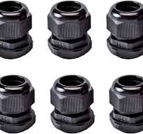 Fielect 10Pcs Plastic PG25 Cable Gland Waterproof Cable Glands Joints  Adjustable Connector Black for 16-21mm Dia Cable
