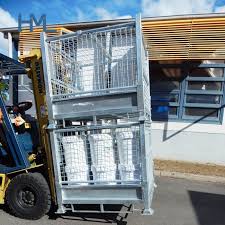 Hot Item High Quality Transport Folding Metal Steel Wire Mesh Cage Stillage In 2020 Steel Metal Industrial Warehouse Wire Mesh