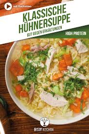 Klassische Huhnersuppe Fitness Rezept Von Body Kitchen Rezept Vorspeisen Rezepte Huhnersuppe Rezepte