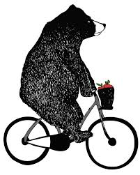 Stu S Epic Journey Home Bike Drawing Geometric Bear Bear Art