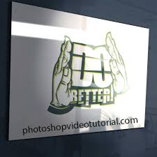 3d Glass Window Logo Mockup Logo Mockup Free Logo Mockup Logo Design Mockup