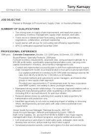 Resume Manager Procurement Supply Chain Inventory Materials Sample Resume Resume Supply Chain
