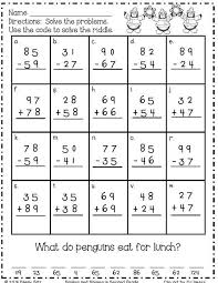 Winter Math For 2nd Grade 2 Digit Addition And Subtraction Math Printables Second Grade Math Math Worksheets