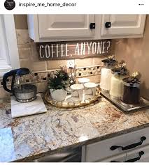 Corner kitchen counter coffee station. Backsplash And Counter Top Diy Kitchen Decor Coffee Bar Home Kitchen Decor