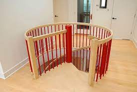 Custom Color On A Classic Steel Spiral Stair Round Well Enclosure Staircase Remodel Staircase Design Spiral Stairs