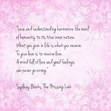 Sydney Banks Quote About Love And Understanding From The Missing Link Key To Happiness Sydney Banks Bank Quotes