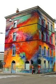 It Looks Like My Tie Dye Shirt Got Splattered On This Building Pretty Cool And Impressive Fotografia De Rua Arte De Rua Graffiti Art