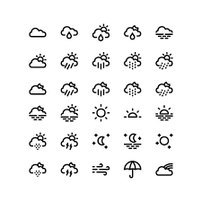 Weather Icon Set Weather Icons Lightning Storm Png And Vector With Transparent Background For Free Download Weather Icons Icon Set Icon Set Design