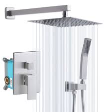 Alibaba.com offers 1,844 shower rainfall square products. Rugus Shower System Luxury Rain Mixer Shower Combo Set Wall Mounted Rainfall Shower Head System 10 Inch Square Rain Shower Head Brushed Nickel Contain Shower Faucet Rough In Valve Body And Trim Buy Online In Angola At