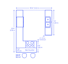 Some prefer using 2 x 4's or 2 x 6's, while others prefer using modular bar die. Broken Peninsula Kitchen Dimensions Drawings Dimensions Com