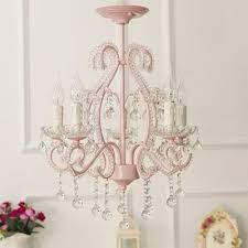 Girls Crystal Chandelier Pink White Modern Chandelier Candle Chandelir With Crystal Balls Pink Crystal Chandelier Candle Chandelier Pink Chandelier