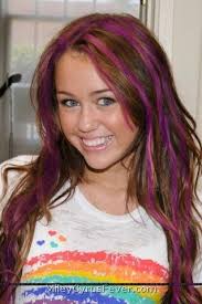 Miley Cyrus Miley Edit Purple Hair Purple Highlights Colored Highlights