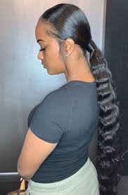 Slick back low ponytail + edges on curly hair tutorial | lexivee03. Slike Curly Slicked Back Ponytail Black Girl With Weave