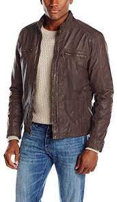 495 Cole Haan Waxed Leather Moto Jacket Brown Leather Bomber Jacket Leather Jacket Men Cole Haan Men