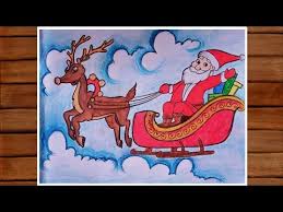 18 santa claus checks it before delivering his presents to the children all over the world. Santa Claus With Sleigh Car Christmas Special Drawing Santa Claus Drawing Youtube