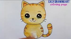 Click on a cat to print the coloring page, or return to the cats coloring pages index here. Cute Cat Drawing Coloring Page For Kids How To Draw Cute Cat Youtube
