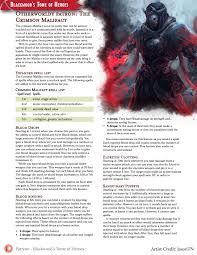 Community Voted Subclass The Crimson Malifact An Otherworldly Patron That Is No Less Than A Symbiotic Curse That Feeds On The Imgur