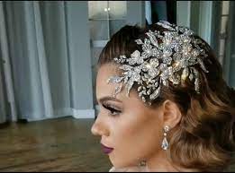Bridal Side Headpiece Pearl Crystal Bridal Tiara With Flowers Etsy Crystal Bridal Tiaras Crystal Bridal Jewelry Crystal Wedding Jewelry