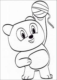 Download this adorable dog printable to delight your child. Julius Jr Worry Bear Happy Colouring Image