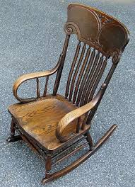 Very rare original antique victorian bobbin rocking armchair coromandel painted. Antique Oak Rocking Chair Victorian Rocker Carved Pressed Back Bent Arms 1890s 1482165644
