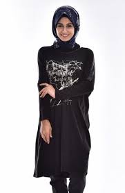 Sefamerve Baskili Yarasa Kol Kazak 15208 04 Siyah Tunik Stil Siyah