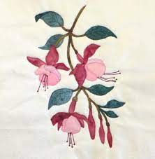 Fuchsia Block Flower Embroidery Designs Flower Quilts Embroidery Flowers