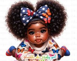 12 Cute Adorable Baby African American Girl Clipart Bundle, Bright and  Colorful Illustration, Digital Stickers, Adorable Afro Kids Art