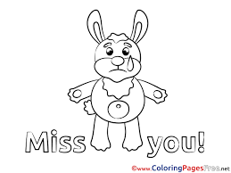 Explore 623989 free printable coloring pages for your kids and adults. Rabbit Printable Coloring Pages Miss You