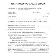 Texas Rental Lease Agreement Templates (8)