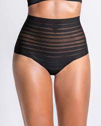 Shop high waisted underwear for extra comfort and coverage. Slimming Lace Stripe High Waisted Thong Panty Leonisa