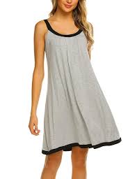 Ekouaer Wide Strap Chemise Full Slip Nightgowns Women Summer Sleeveless Sleepwear Plain Dre Night Dress For Women Womens Cotton Nightgowns Nightgowns For Women