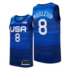 Dress like the ⭐german champion: Usa Basketball Khris Middleton Blue Tokyo Olympics 2021 Jersey 8