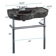 black bathroom recessed console sink