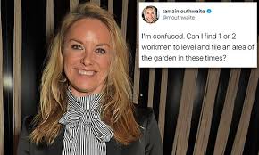 Tamzin outhwaite attends the vanity fair ee rising star award party ahead of the 2020 ee baftas at the standard london on january 22, 2020 in london tamzin outhwaite has found love with a man 21 years her junior but she's said she didn't intend for it to turn into a serious relationship. Tamzin Outhwaite Blasted For Trying To Hire Builders Despite Coronavirus Lockdown Daily Mail Online