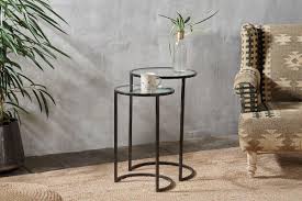 Accent your living room with a coffee, console, sofa or end table. Nakuru Iron Glass Side Table Set Set Of 2 Nkuku