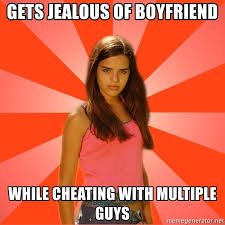 Find the newest cheating boyfriend meme meme. Gets Jealous Of Boyfriend While Cheating With Multiple Guys Jealous Girl Meme Generator